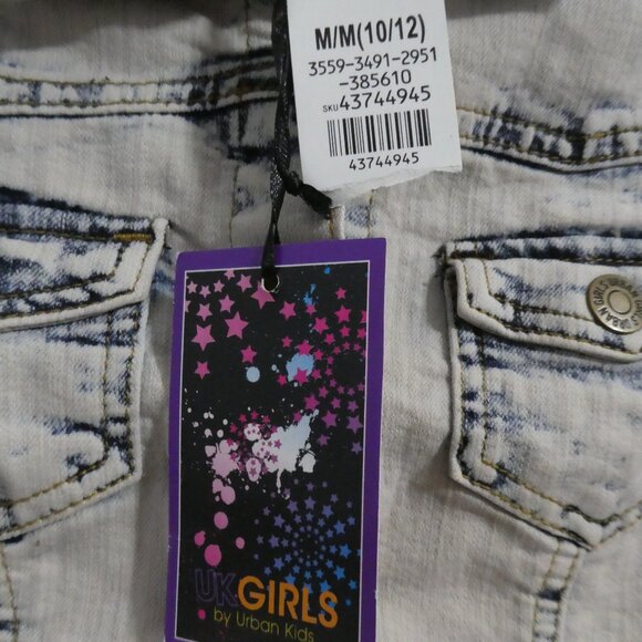 UK Girls By URBAN KIDS | medium (10/12) | Washed Blue Denim Jean Jacket | NWT - Picture 3 of 16